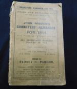 SIDNEY H PARDON (ED): JOHN WISDEN'S CRICKETERS ALMANAC FOR 1914, photographic plate, original