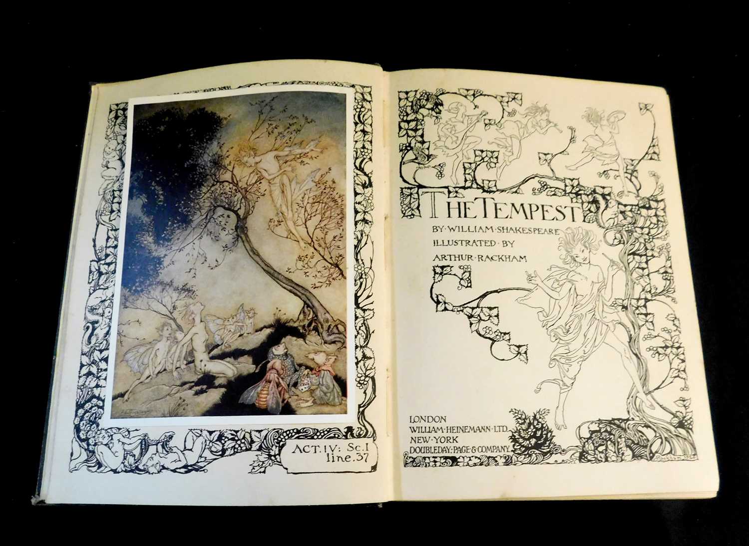 WILLIAM SHAKESPEARE: THE TEMPEST, ill A Rackham, London, William Heinemann, 1926, 1st trade edition,