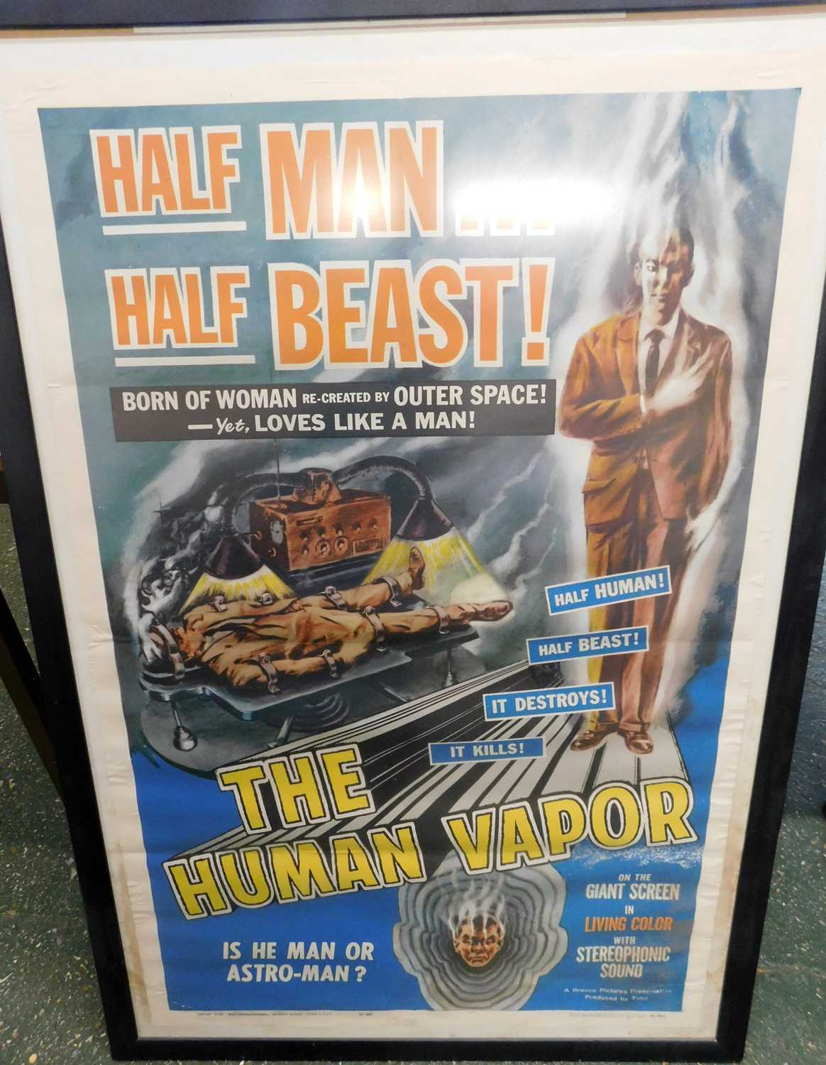 THE HUMAN VAPOR, coloured film poster (400) numbered (62), circa 1962, approx 980 x 630mm, f/g