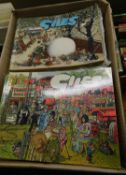 Box: large qty GILES cartoon annuals including duplicates