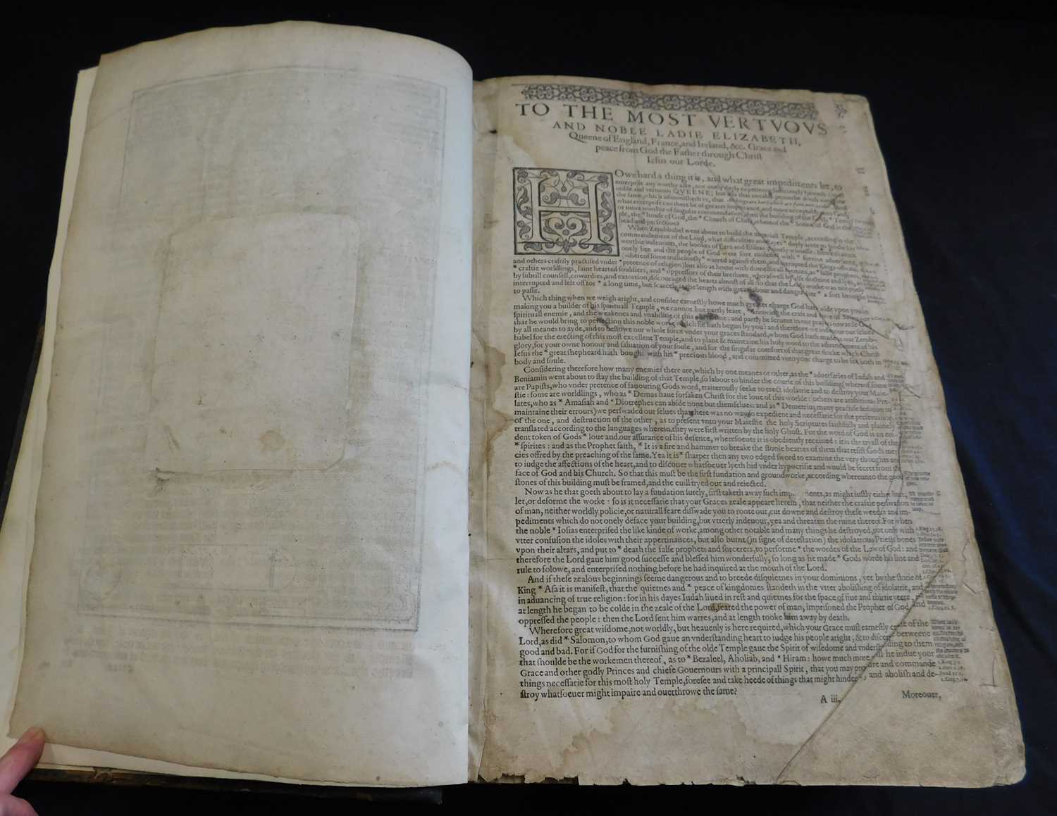 THE BIBLE..., London, Christopher Barker, 1583 Geneva version, black letter, lacks general title, - Image 3 of 6