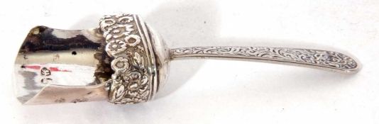 George IV caddy spoon or shovel, maker's mark Peter Kempson, Birmingham 1821, 8cm long