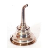 Georgian silver two-part wine funnel of typical form, marked on body and strainer, 11.5cm tall (