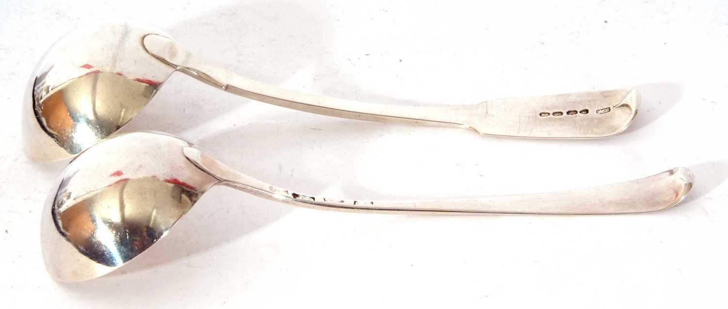 Early Georgian base marked sauce ladle in Old English pattern with circular bowl, marks compressed - Image 6 of 6