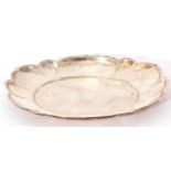 Gorham 'sterling' 'Lilypad' shallow design dish, stamped A40620, 19 x 15cm, 205gms