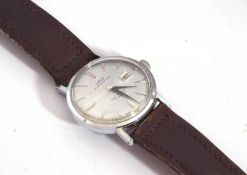 Vintage gent's Oris wrist watch, circa 1973, 17-jewel movement, date aperture window, stainless