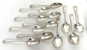 Mixed Lot: set of six Victorian Old English table spoons, London 1882, maker's mark Francis