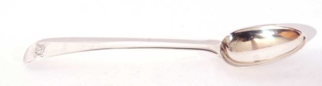 Georgian silver Old English basting spoon, engraved with a monogram, base marked, 29cm long, marks