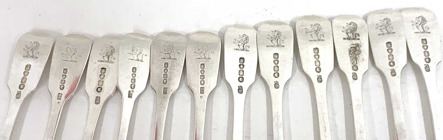 12 Victorian silver dessert forks, various dates and makers, 870gms - Image 3 of 3