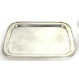 George V silver tray of plain polished rectangular form, Birmingham 1921, maker's mark William