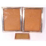 Mixed Lot: pair of silver photograph frames of plain rectangular shape, Birmingham 1920, maker's