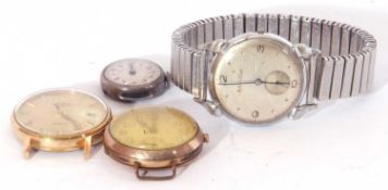 Mixed Lot: three gent's watches and a ladies watch - the gent's watches include yellow metal