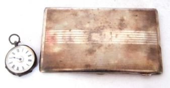 Mixed Lot: vintage silver plated cigarette case with engine turned design, in original box, together