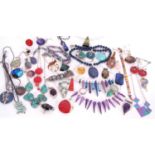 Large quantity of mainly white metal jewellery to include pendants, bracelets, necklaces etc
