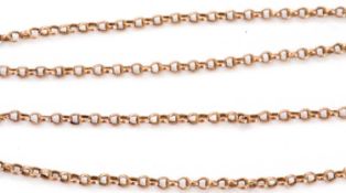 9ct gold Belcher link chain, 25cm long when fastened, 2.5gms