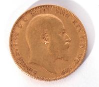 Edward VII gold sovereign, dated 1910