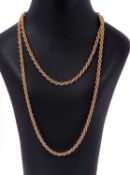 9ct gold rope twist chain, 37cm fastened, 13.6gms