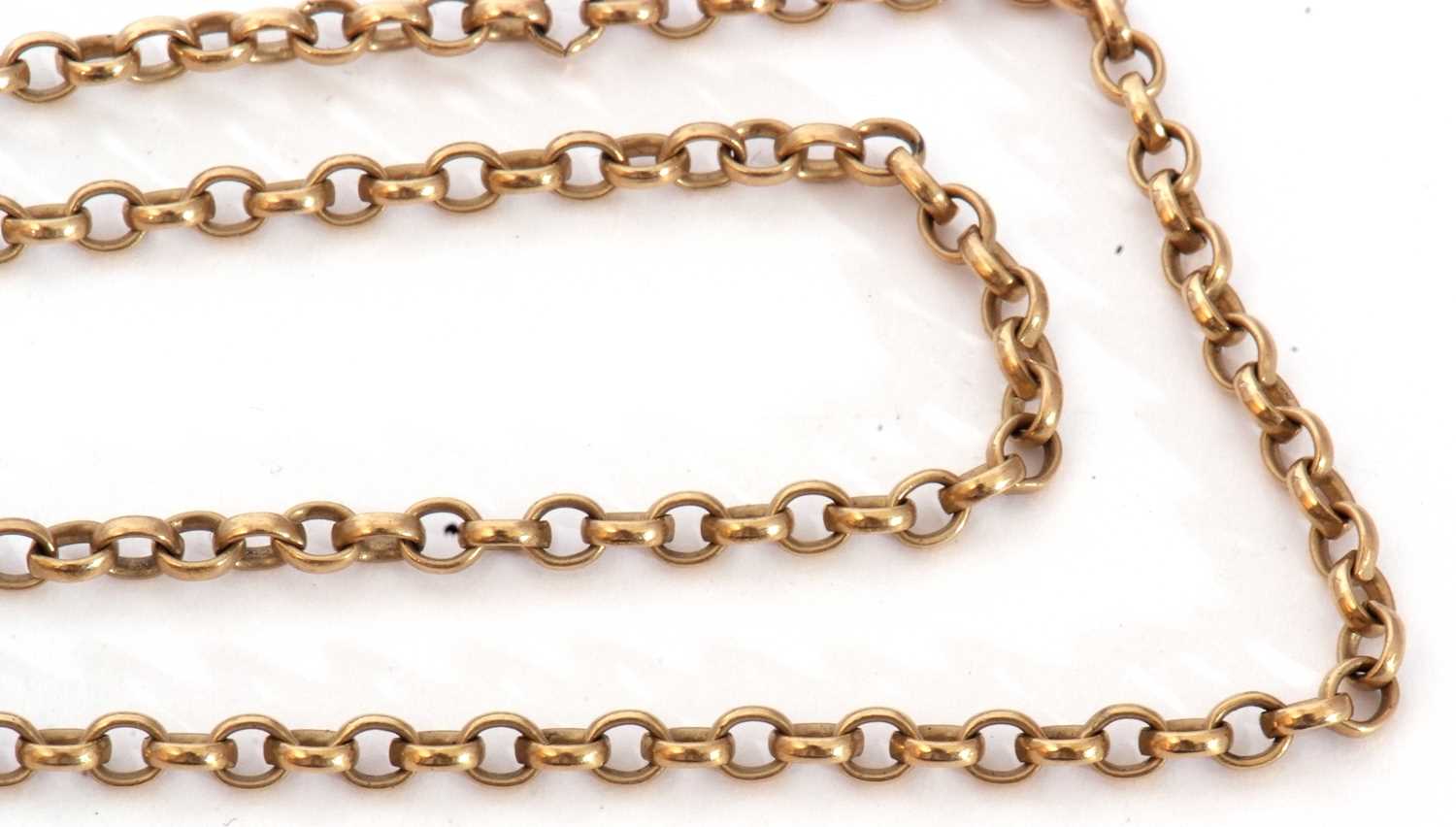 Modern 9ct stamped Belcher link chain, 20cm fastened, 10.5gms - Image 3 of 3