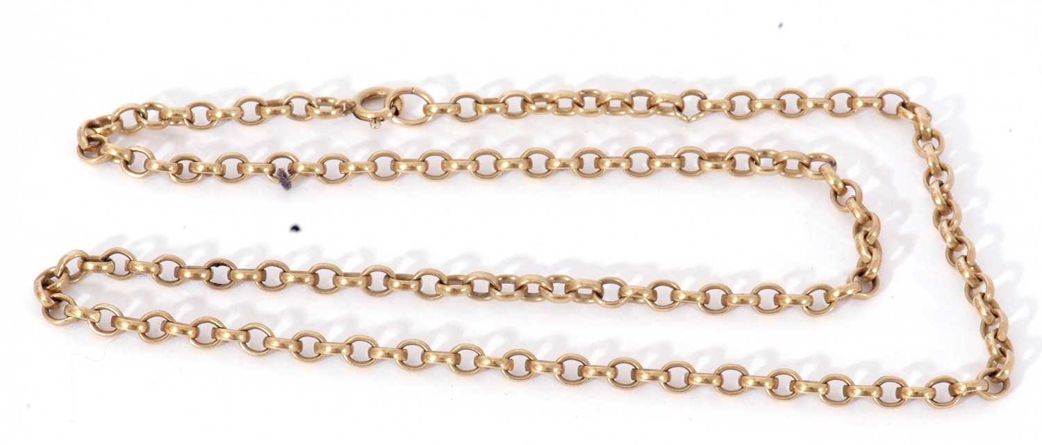 Modern 9ct stamped Belcher link chain, 20cm fastened, 10.5gms - Image 2 of 3