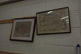 COLOURED MAP OF NORFOLK AFTER ROBERT MORDEN, AND A FURTHER MAP OF LINCOLNSHIRE PLUS ONE OTHER (3)