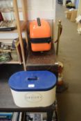 WOODEN CASED BREAD BIN AND A FURTHER SMALL CASE (3)