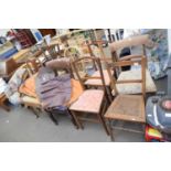 EIGHT VARIOUS DINING AND BEDROOM CHAIRS