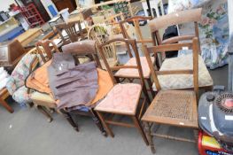 EIGHT VARIOUS DINING AND BEDROOM CHAIRS