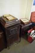 TWO VINTAGE CABINET GRAMOPHONES