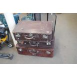 THREE VINTAGE SUITCASES