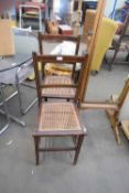 PAIR OF CANE SEATED BEDROOM CHAIRS