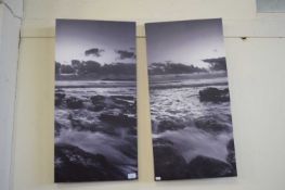 TWO MODERN PHOTOGRAPHIC PRINTS ON CANVAS, SEASCAPES