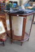 RETRO CHINA DISPLAY CABINET WITH FLORAL DECORATED GLASS DOOR