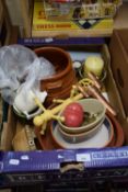 ONE BOX HOUSEHOLD SUNDRIES, CANDLES, KITCHEN WARES ETC