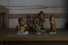 FIVE MIXED HUMMEL FIGURES