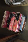 ONE BOX OF MIXED BOOKS, ROPE LIGHTS ETC