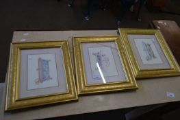 THREE FRAMED STUDIES, FLORAL BATHTUBS