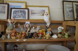 VARIOUS MODERN ORNAMENTS TO INCLUDE PETER RABBIT, TEDDY BEARS ETC