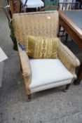 LATE 19TH CENTURY ARMCHAIR (FOR REUPHOLSTERY)