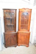 TWO REPRODUCTION FLOOR STANDING CORNER CABINETS