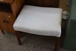 19TH CENTURY MAHOGANY FRAMED RECTANGULAR STOOL WITH 'H' FORMED STRETCHER, 59CM WIDE