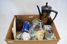 ONE BOX MIXED ITEMS TO INCLUDE A PORTMEIRION TEA POT