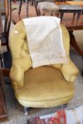 VICTORIAN BUTTON UPHOLSTERED ARMCHAIR