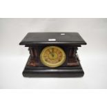 MANTEL CLOCK IN EBONISED CASE