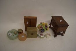 VARIOUS ITEMS TO INCLUDE CARVED MINIATURE BOX, CASED CRUCIFIX ETC