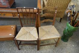 TWO 19TH CENTURY RUSH SEATED CHAIRS