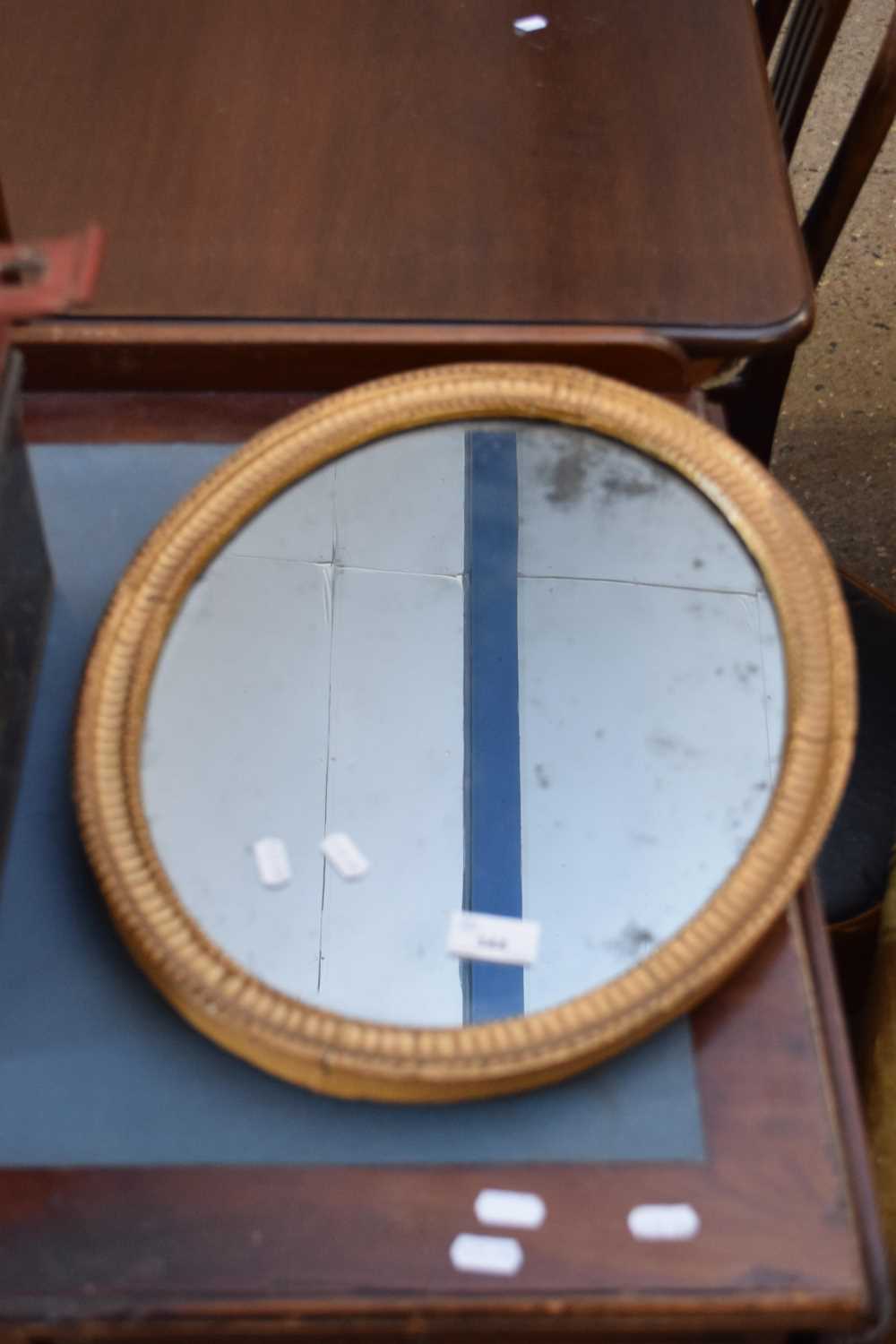 SMALL OVAL MIRROR IN GILT FINISH FRAME, 48CM HIGH