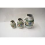 THREE GRADUATED BUCHAN STONEWARE JUGS