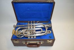 BOOSEY & HAWKES REGENT SILVER PLATED TRUMPET WITH CASE