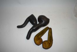 THREE EMPTY CASES FOR VARIOUS TOBACCO PIPES