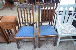 PAIR OF EARLY 20TH CENTURY OAK FRAMED DINING CHAIRS